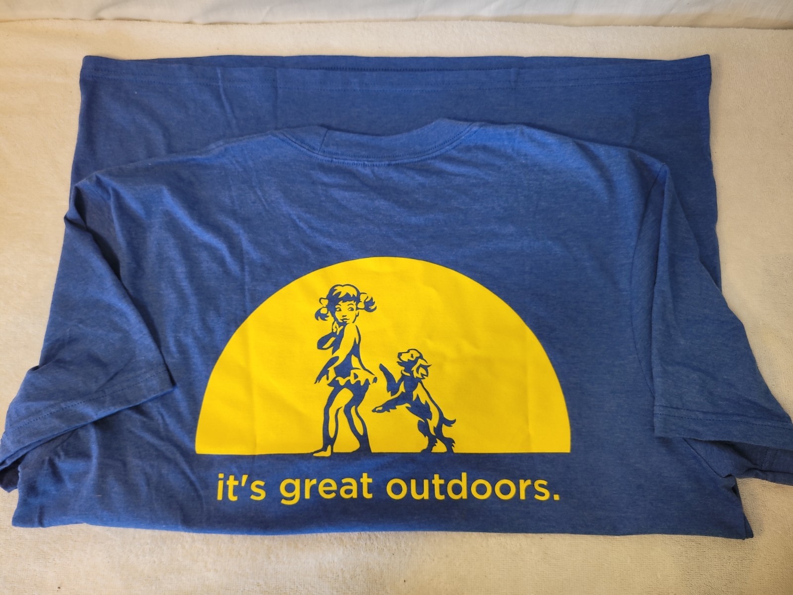 Coppertone Tshirt, Large,Iconic Logo,Blue/Yellow Beach Graphic,Cotton NNT,Unworn gallery
