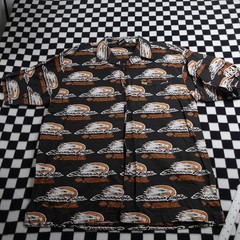 Vintage Harley Davison biker Hawaiian style all over print button up Shirt XXL