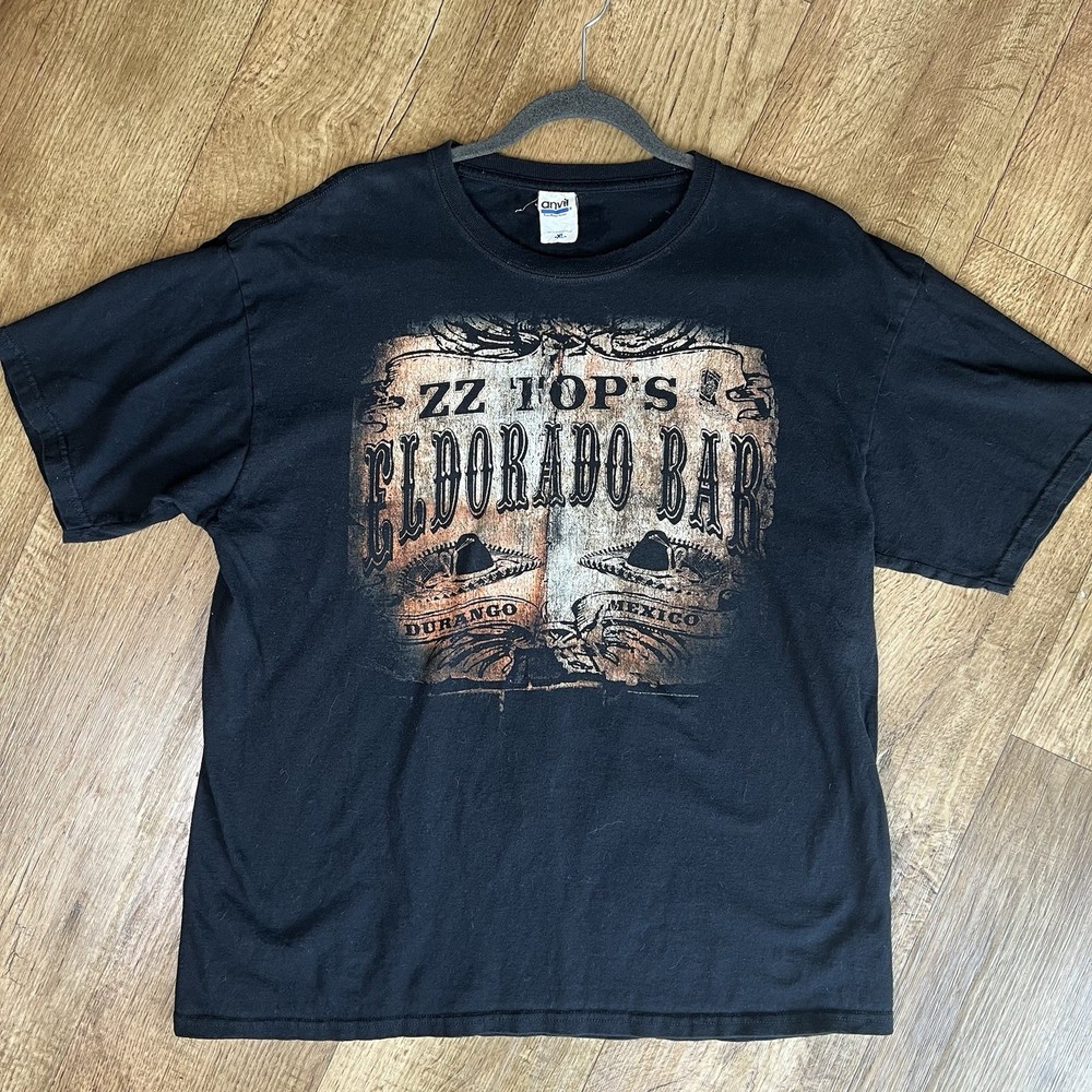 2013 ZZ Top Eldorado Tour Graphic Print T Shirt Men Size XL Black Rock Band