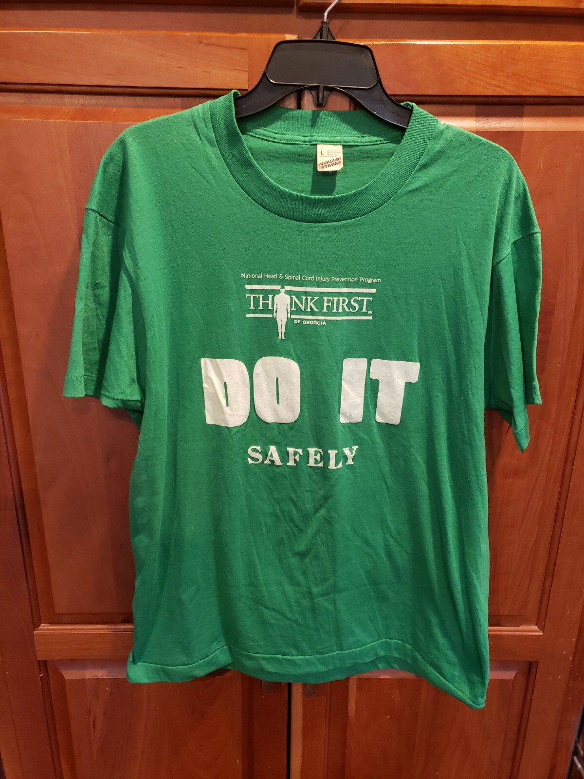 Vintage 80's/90's DO IT SAFELY Head & Spine GA Single Stitch Graphic T-Shirt L gallery