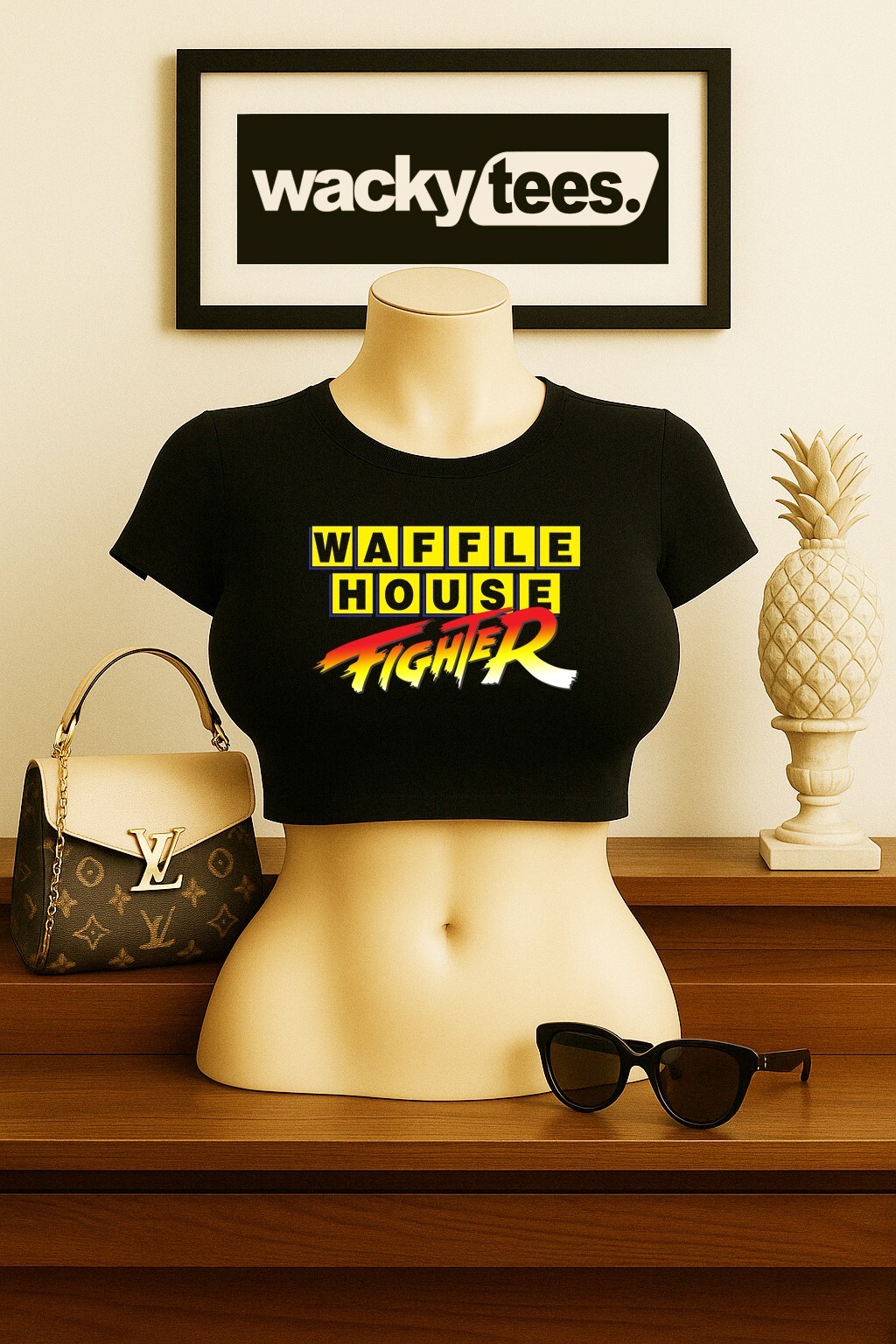 Waffle House Fighter Funny Fight Crew Graphic Tee Shirt gallery