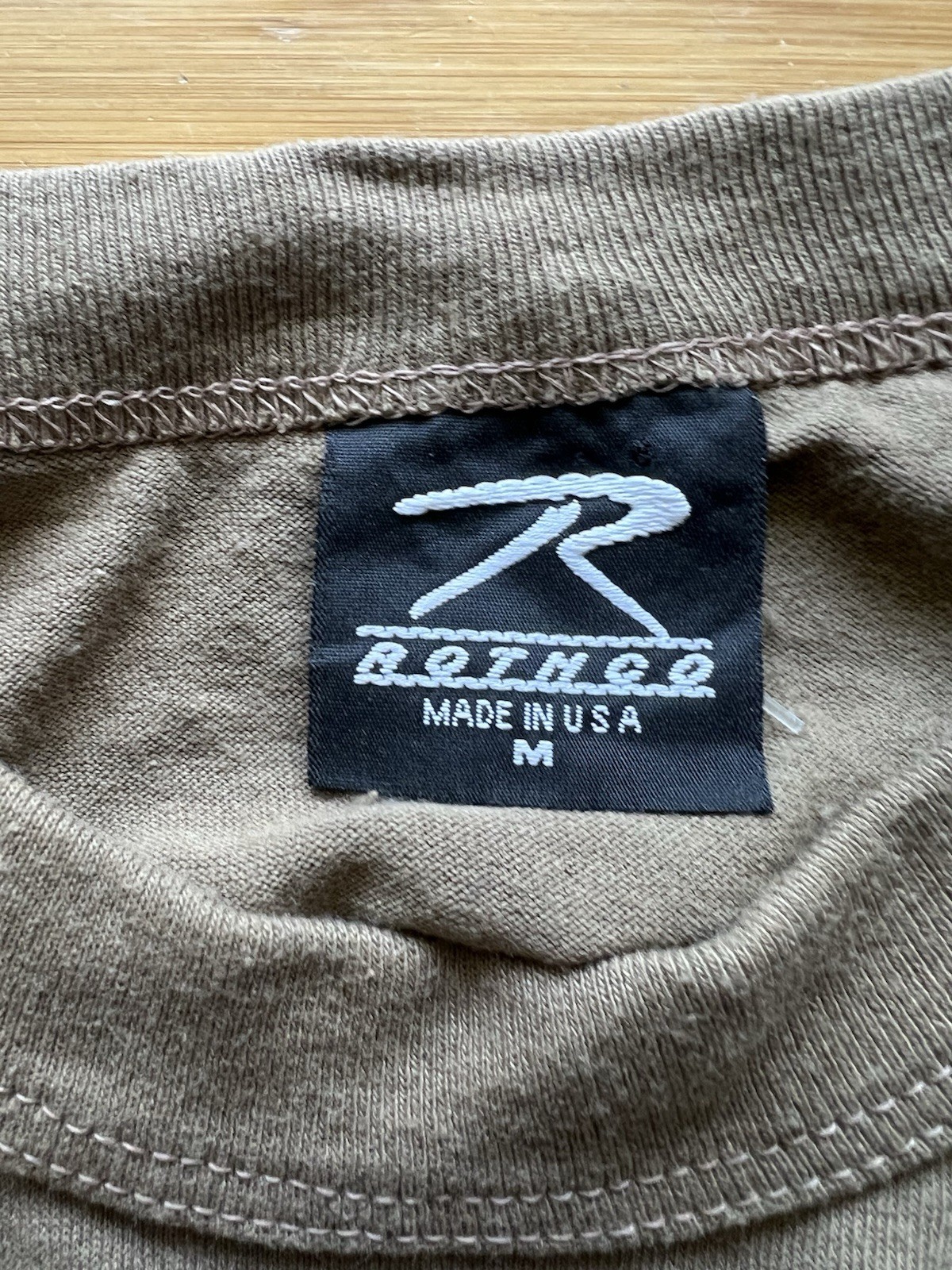 Rothco Shirt Mens Medium Brown Made USA Military Minimalist Basic Single Stitch gallery