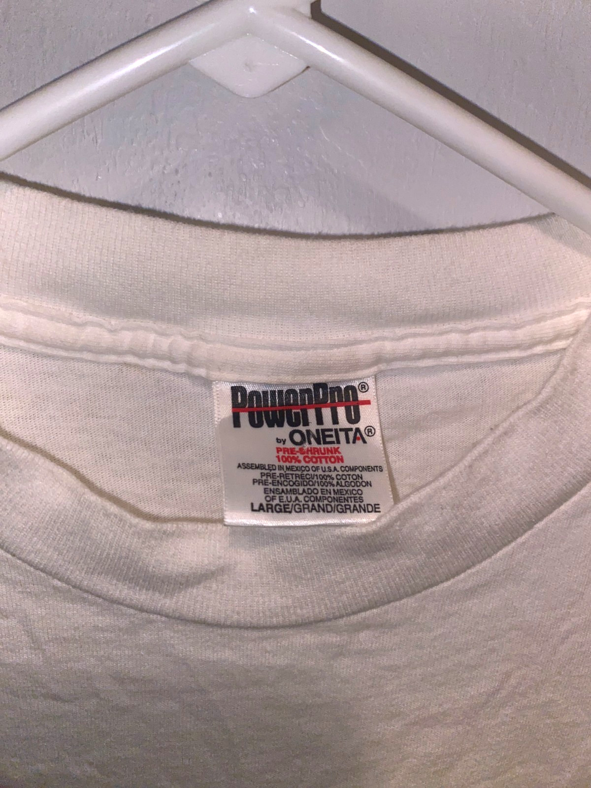Oneita Shirt Mens L White Vintage USA Maine VTG Tee Travel Vacation Lake Forest gallery
