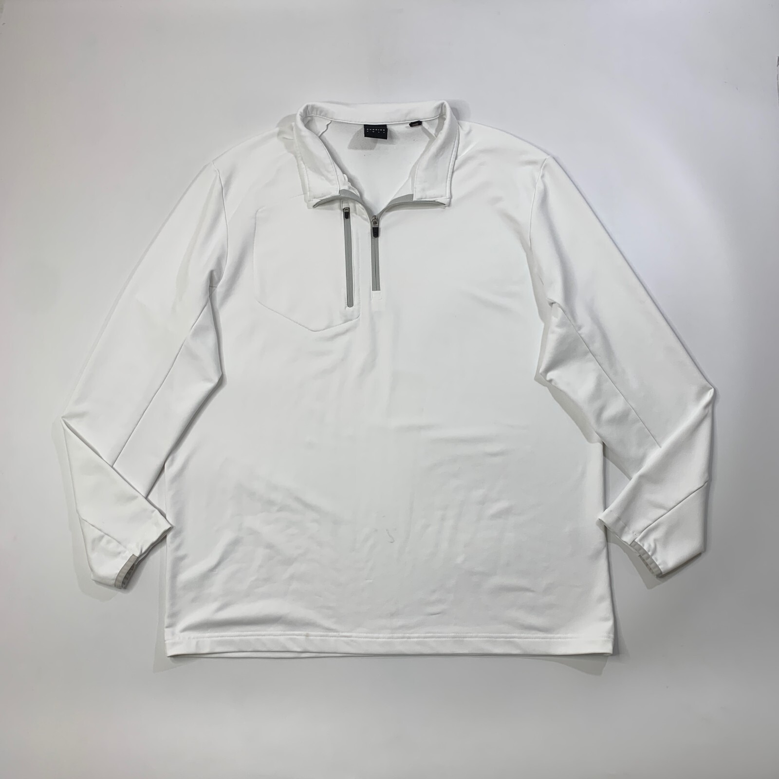 Dunning Golf Shirt Mens XL Extra Large White Iron Burren Tech 1/4 Zip Pullover gallery