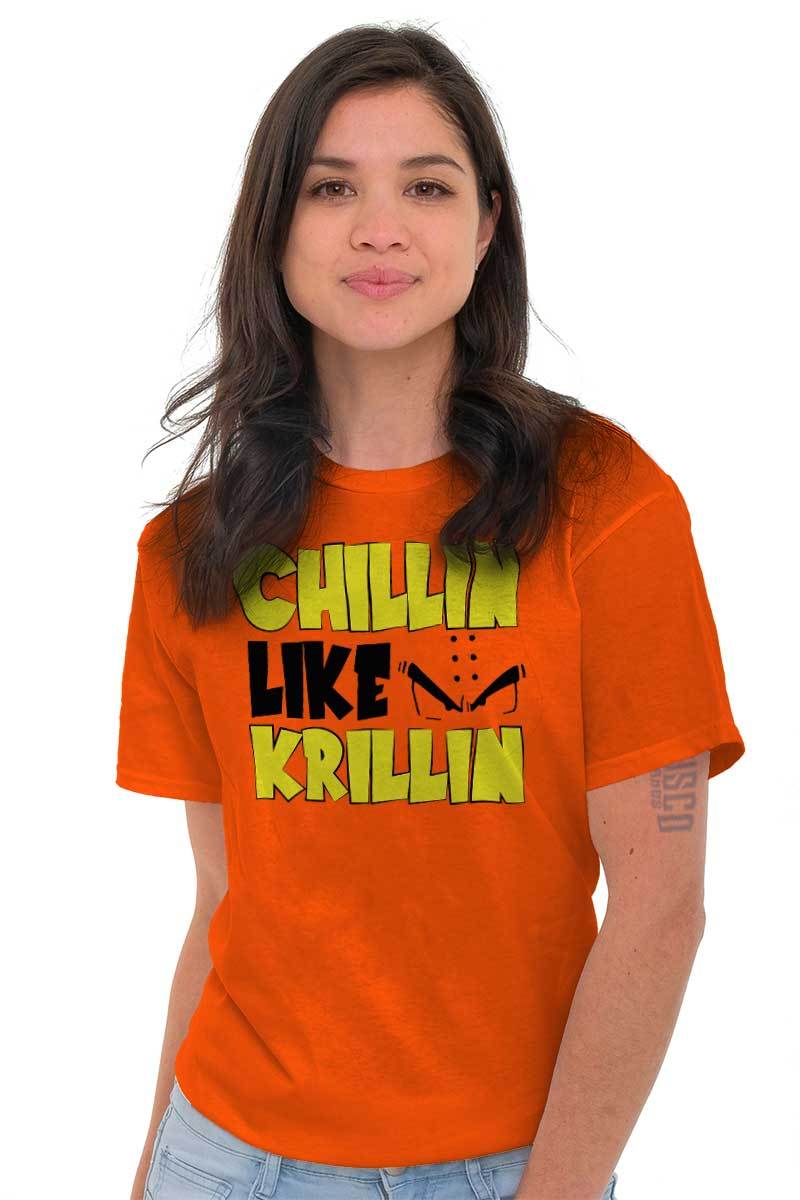 Chillin Like A Krillin Funny Anime Manga pun Womens or Mens Crewneck T Shirt Tee gallery