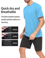 Men’s DryFit Workout Shirts 5Pack Active Athletic Tees for Gym & Running
