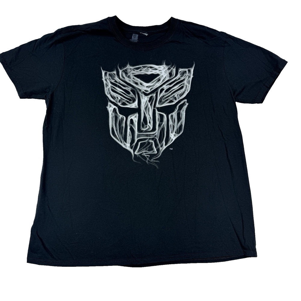 Mens Transformers Smoke Design Autobot Logo Graphic Black T-Shirt XL