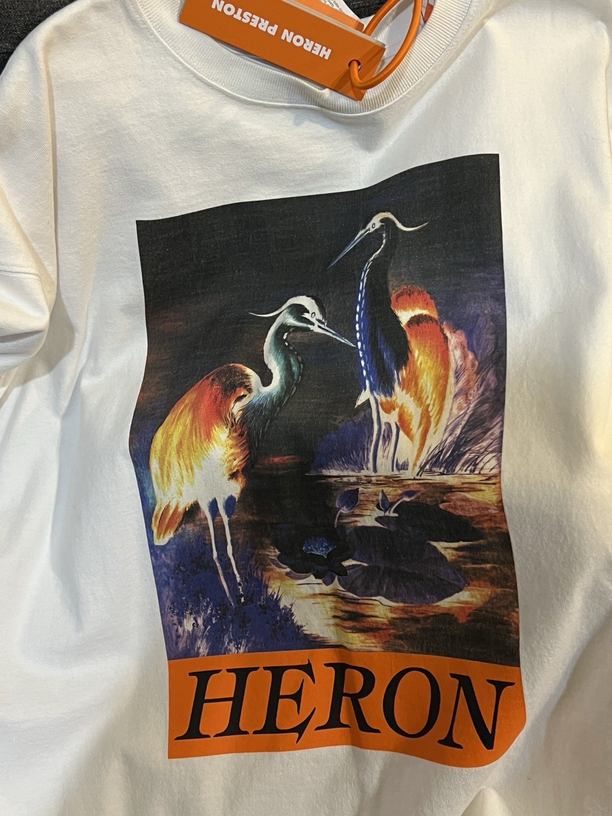Heron Preston Iconic “Heron Times Tee” Long-Sleeve Graphic Tee Sz M