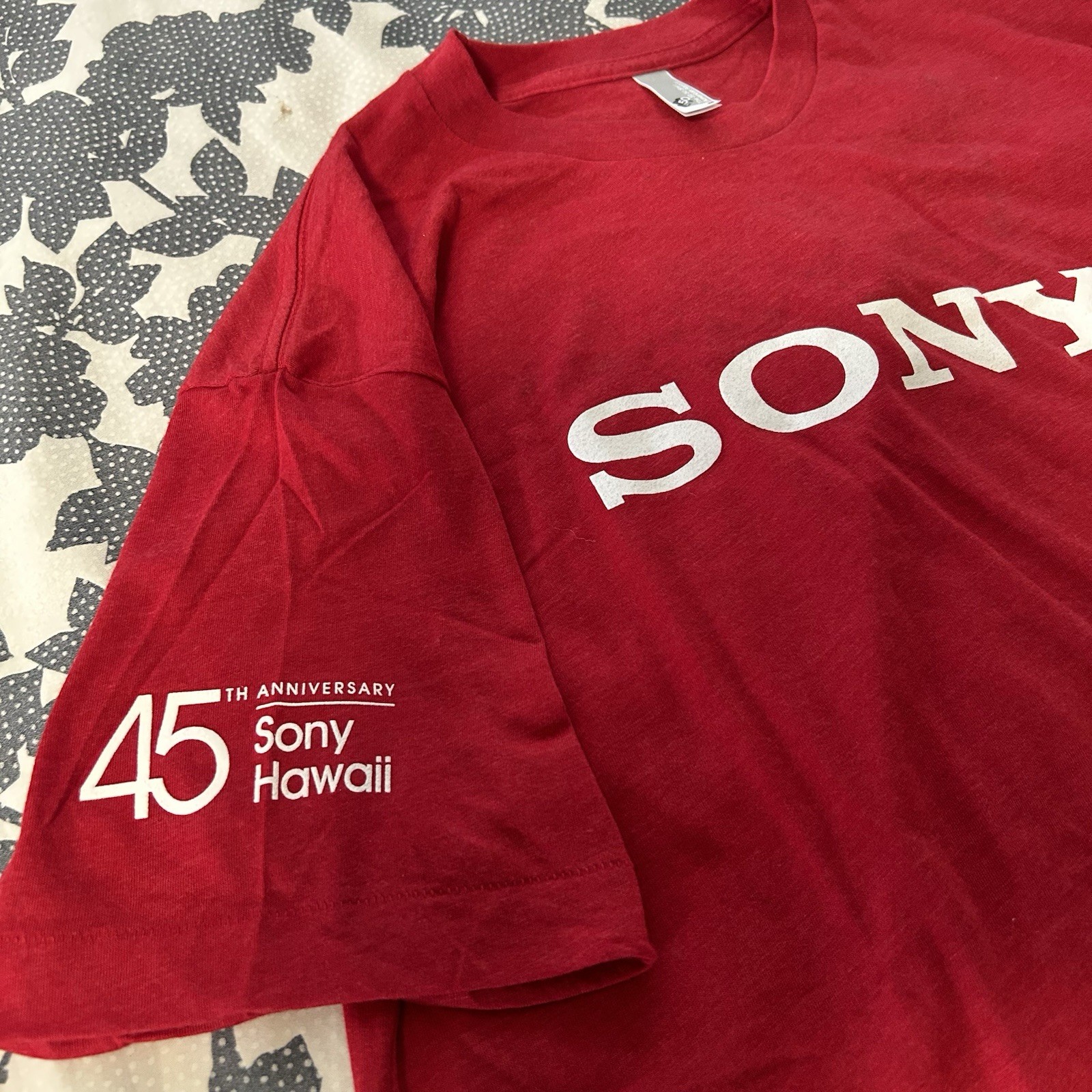 Vintage Sony Hawaii 45th Anniversary T Shirt M Bravia American Apparel Red Promo gallery