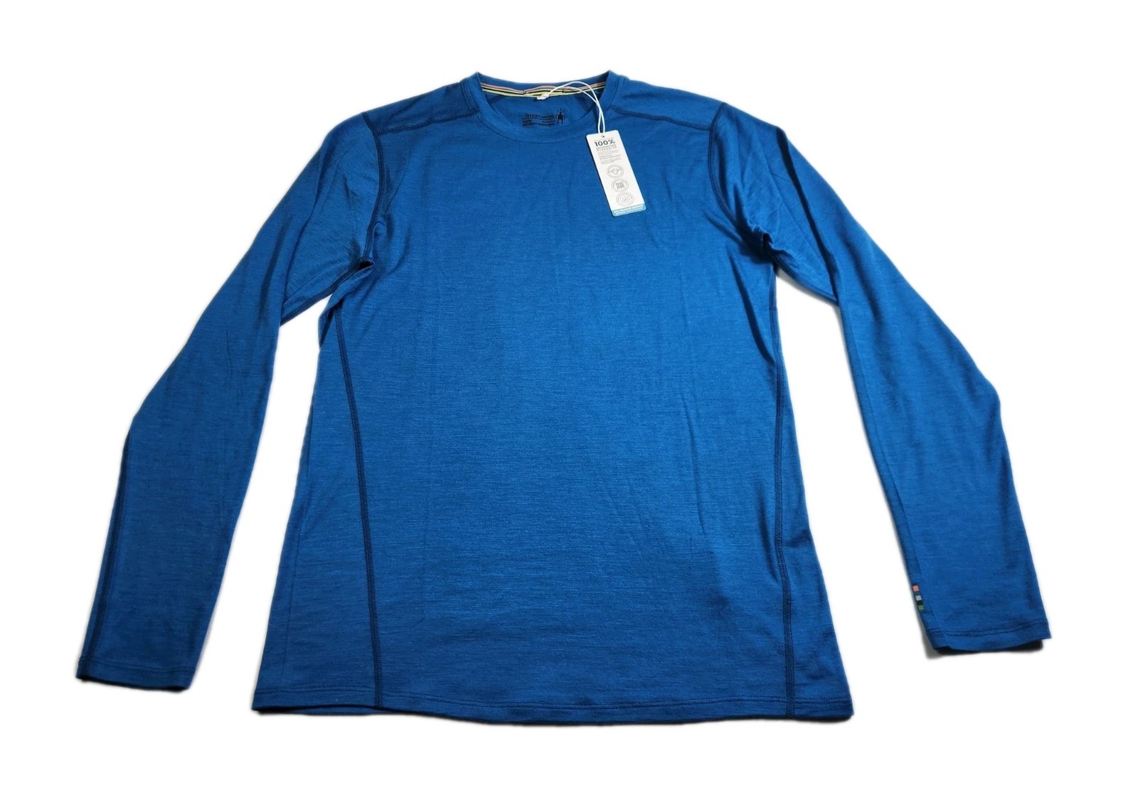 Smartwool Classic Thermal Shirt Men Medium Blue Long Sleeve Slim Fit Top New NWT