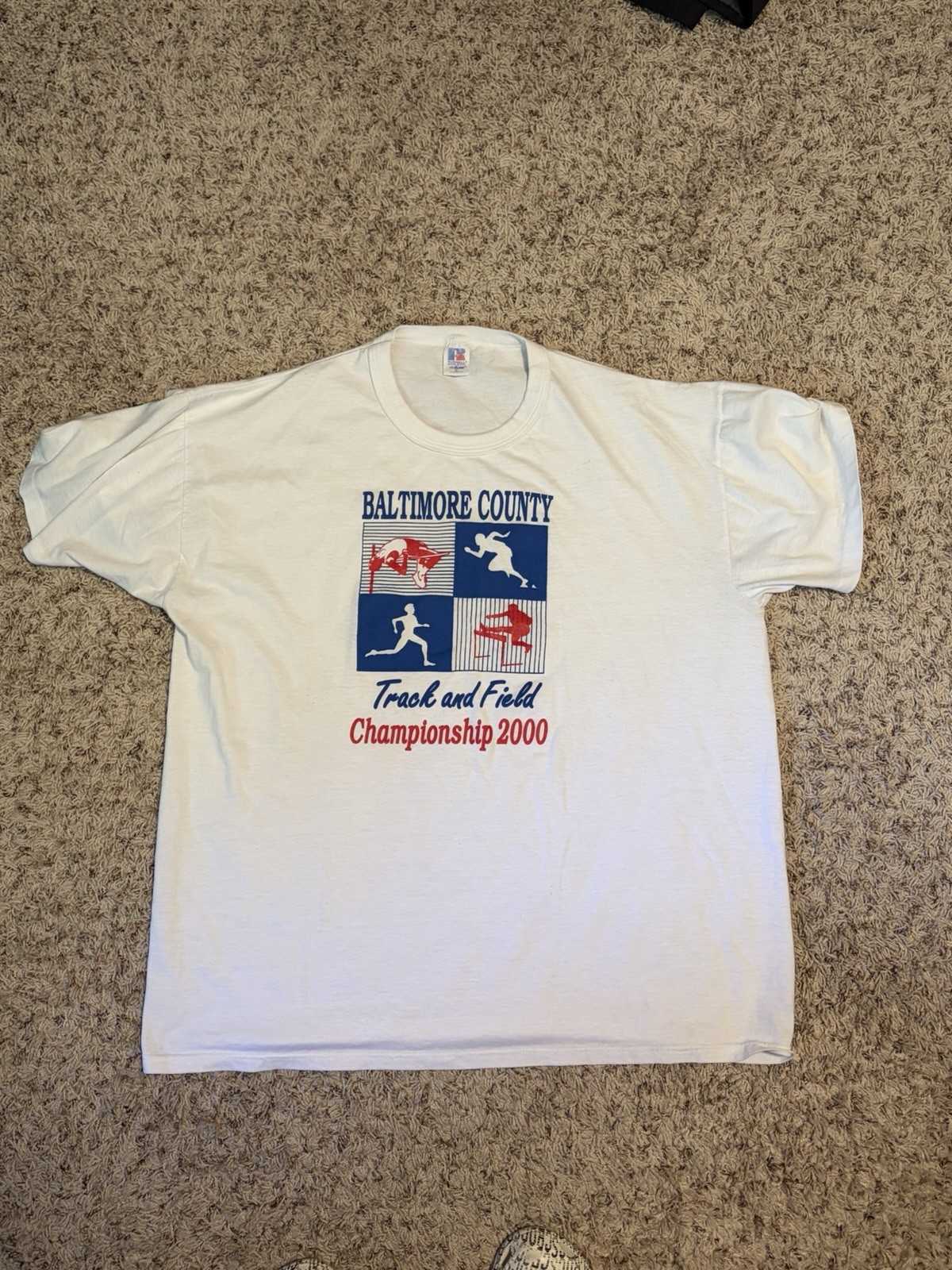 Baltimore County Track & Field 2000 Russell Athletics NuBlend XL T Shirt VTG gallery