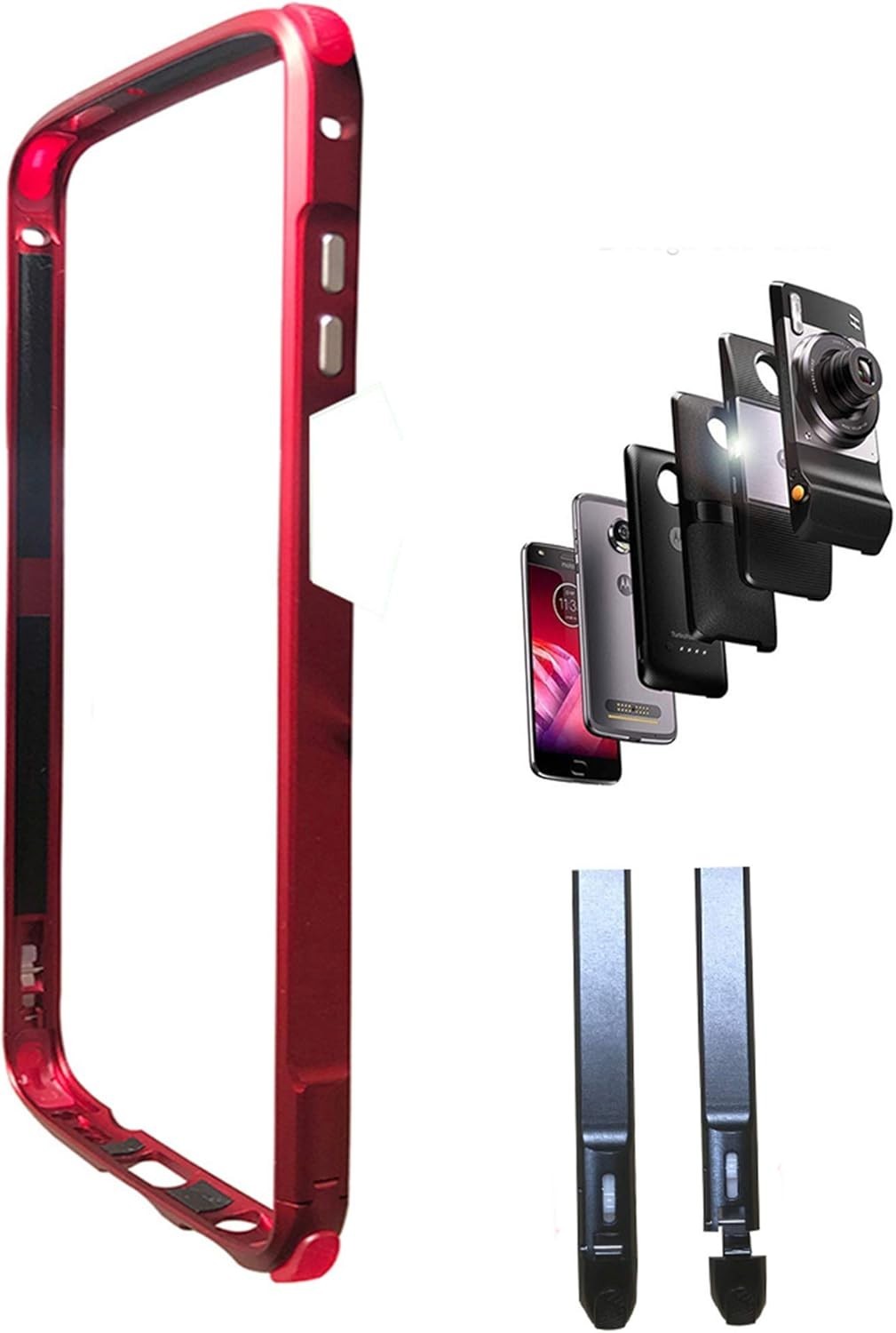 Moto Z3/Z3 Play Case, Aluminum Alloy Bumper Frame, Compatible with Moto Mods,…