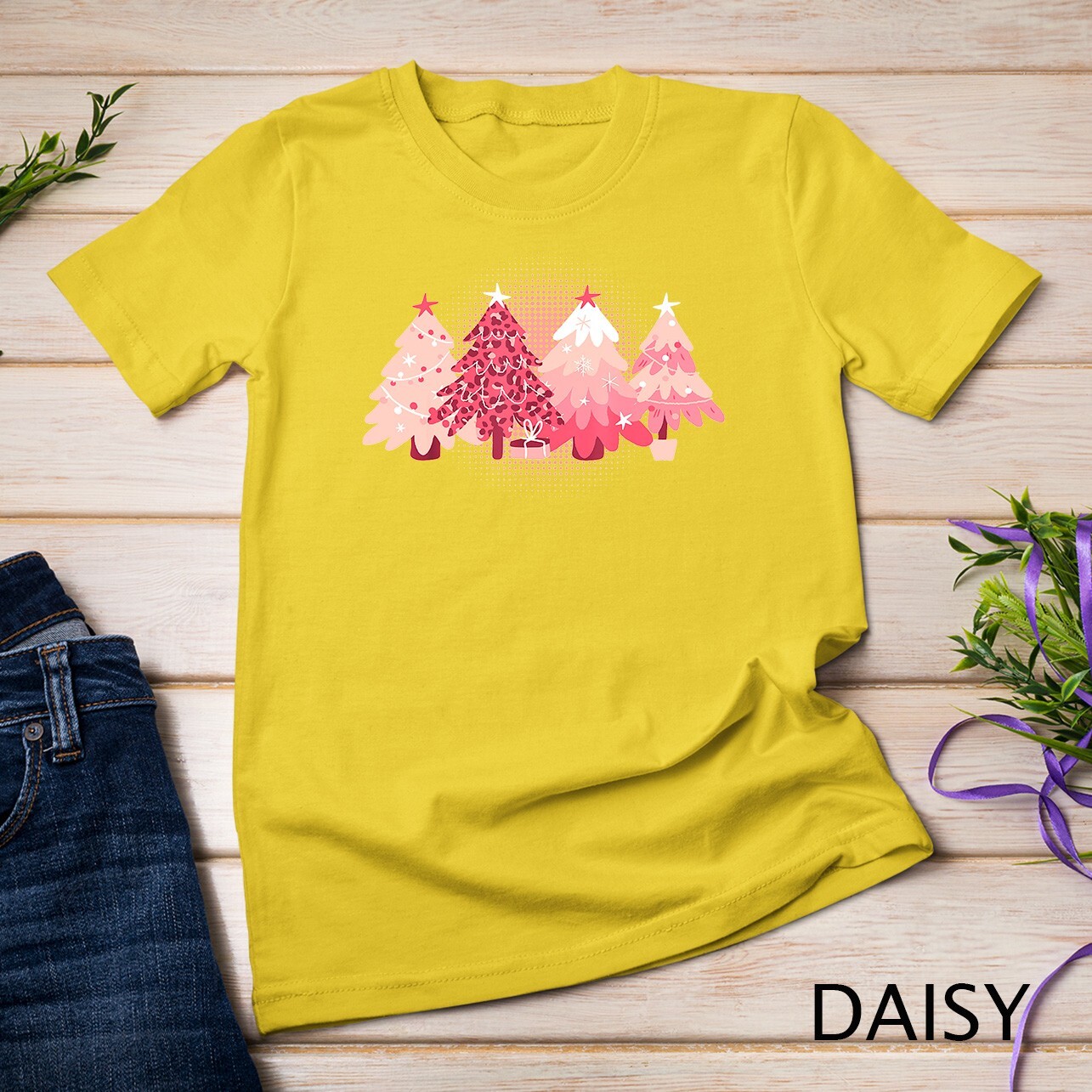 Pink Christmas Trees T-Shirt Unisex T-shirt gallery