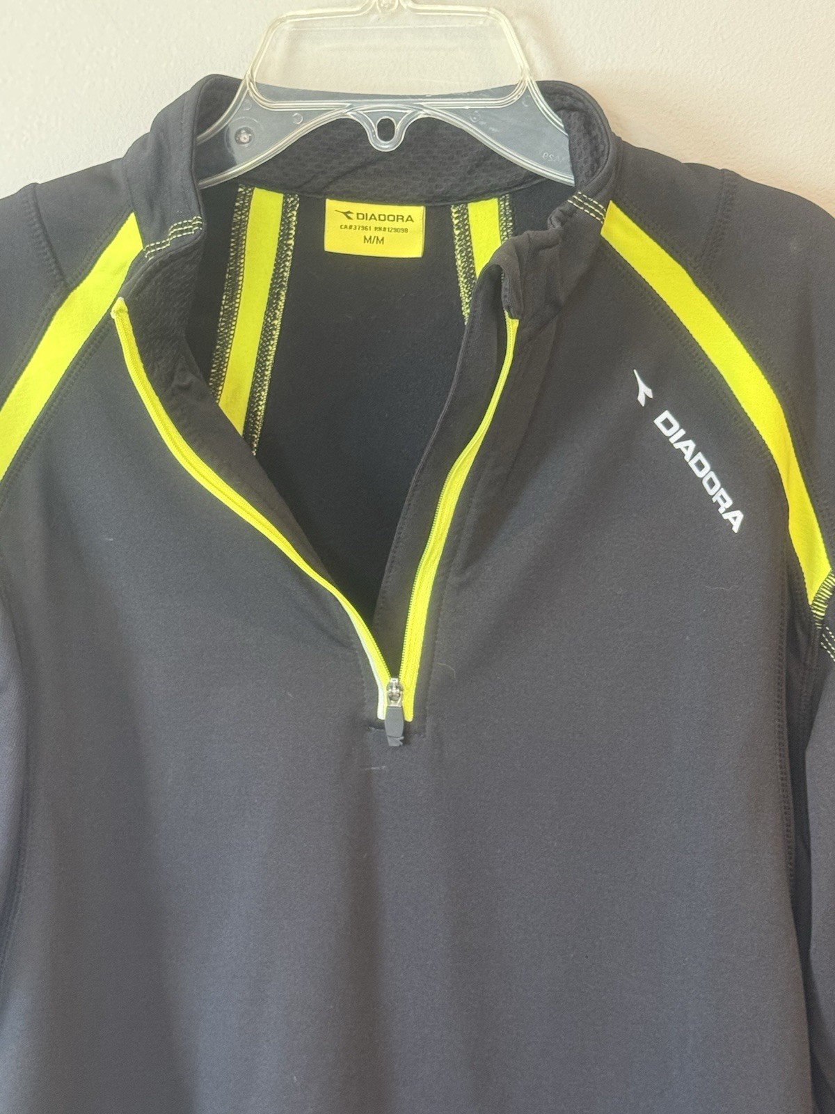 Diadora Half Zip Mock Neck Long Sleeve Athletic T-Shirt Mens Size M Compression gallery