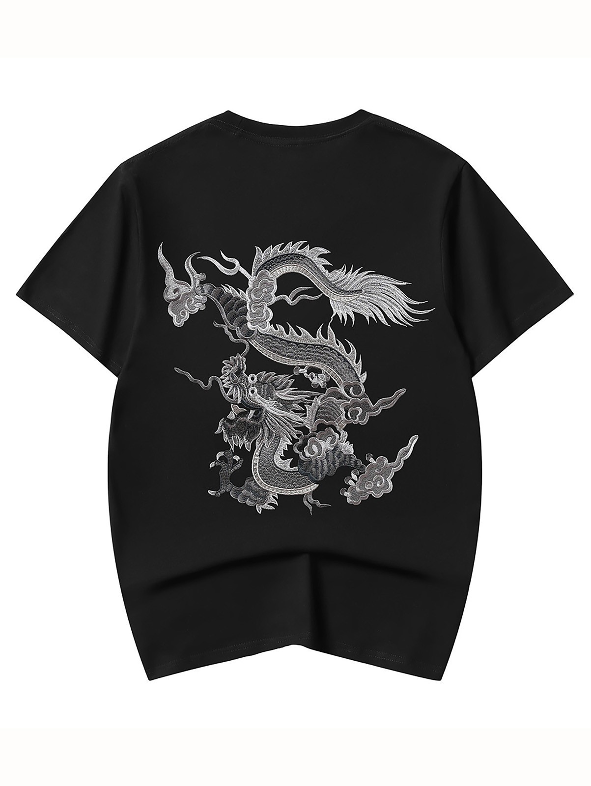 Niepce Men's Cloud Dragon Embroidery Tee Japanese Streetwear T-Shirt gallery