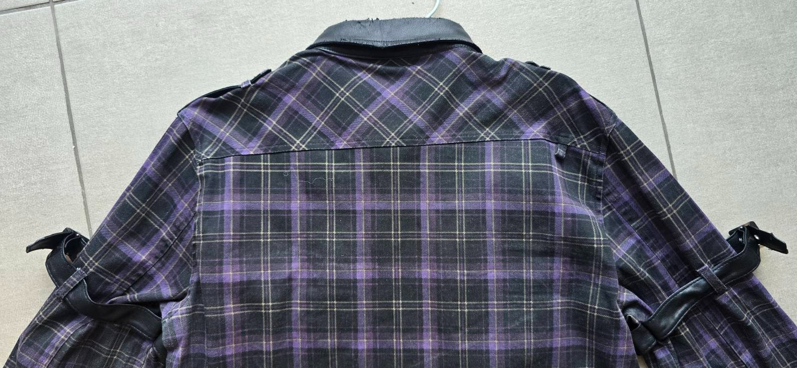 KILLSTAR Сult Luxury Men Shirt TARTAN Black/purple Long sleeve Size M Button-Up gallery