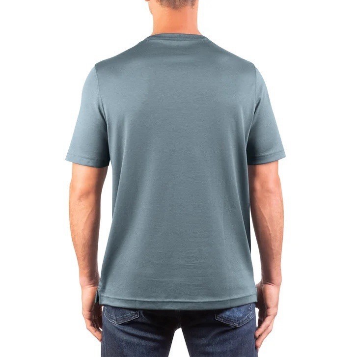 Kirkland Signature Men’s Pima Cotton Slub Tee, Dusty Blue, Size S gallery