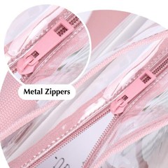 Large Clear Tote Bag with Zipper Closure Beach Travel Shoulder Handbag for Women
