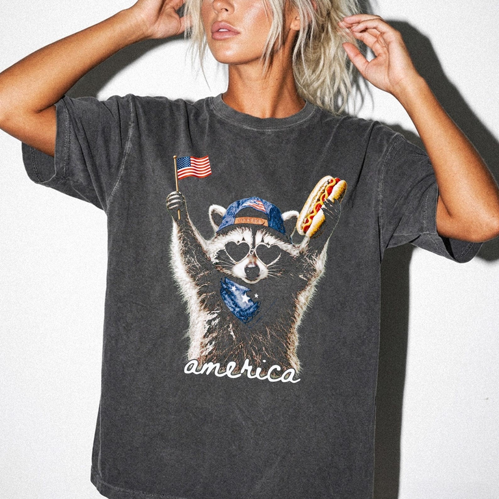 HOT!!! Feral & Free Racoon Shirt, 4th of July Shirt, USA Independence Day Shirt