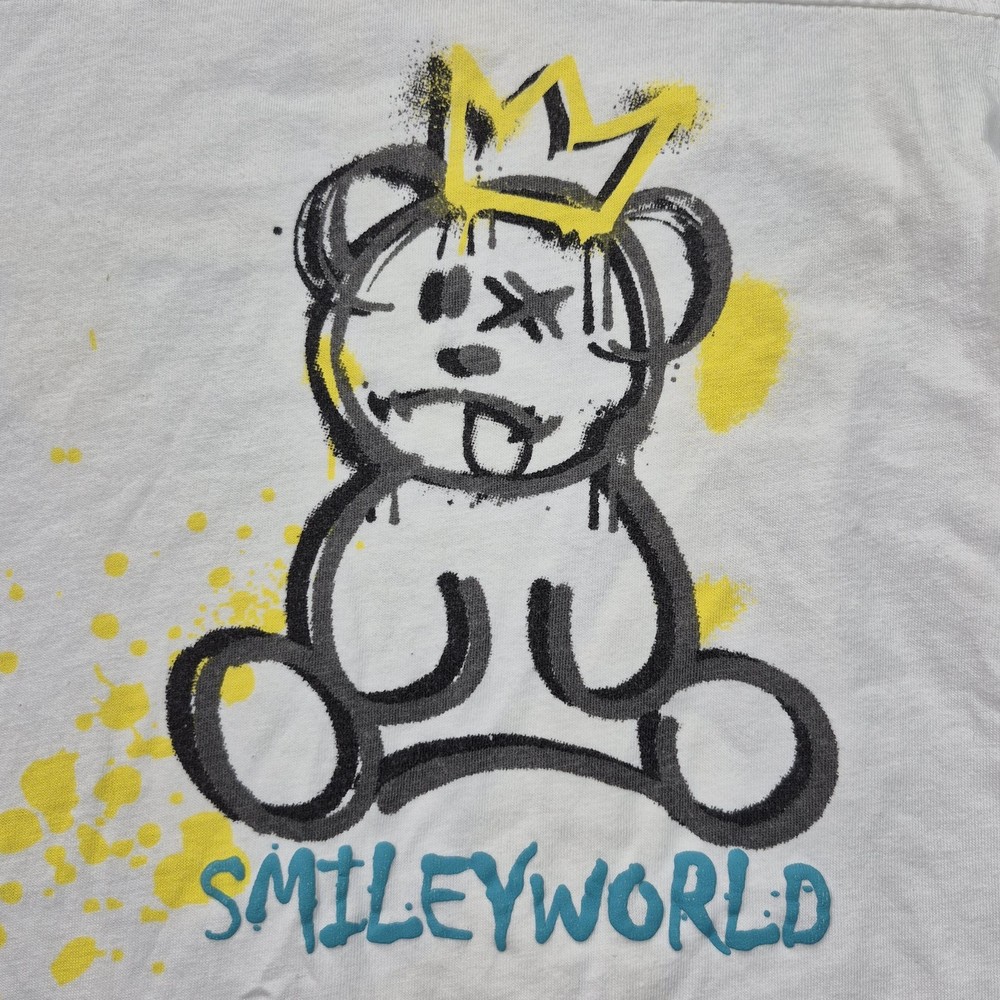 SmileyWorld Shirt Mens Medium White Graphic Bear Trust Your Mind Vibe Quote