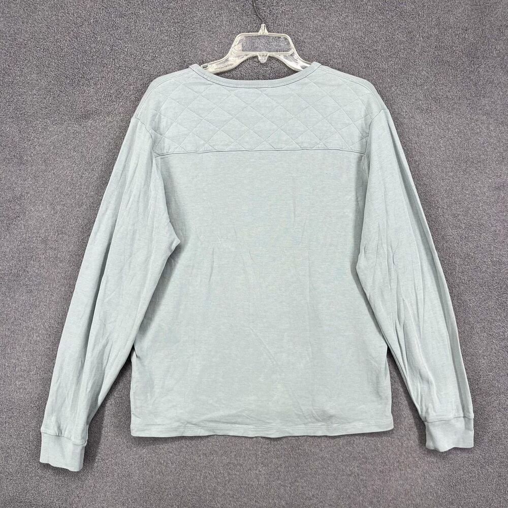Frame Shirt Mens Medium Ice Blue Long Sleeve Quilted Back Crewneck LMTS0201 gallery