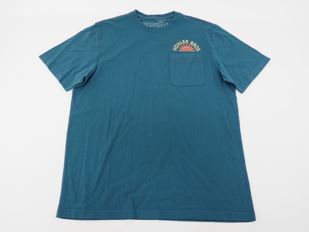 New! Howler Bros Super Bueno Sol Pocket Cotton Tee Shirt Men’s Medium Storm