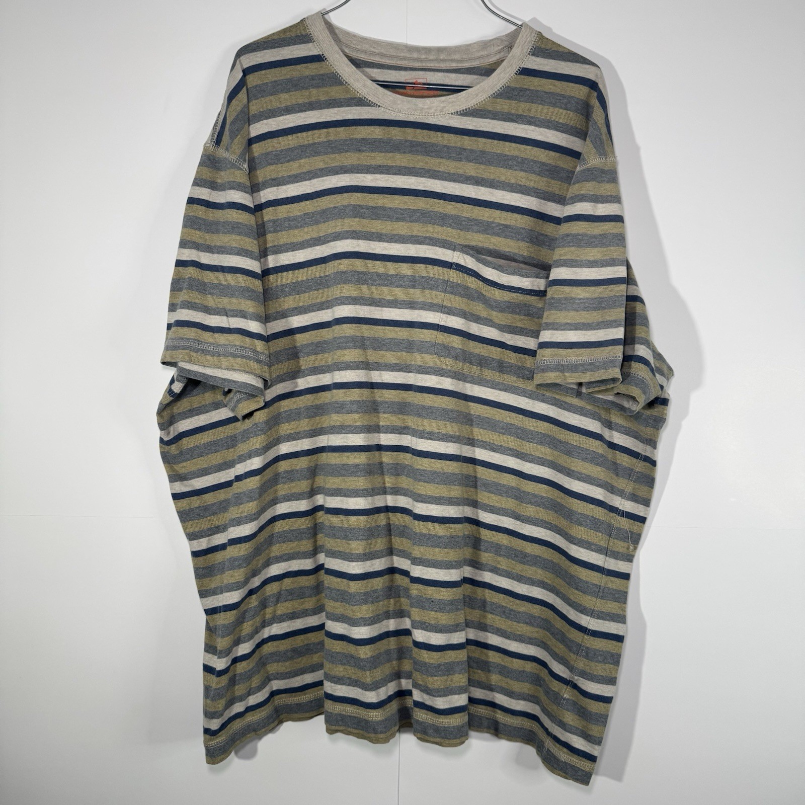 Northwest Territory Gray Blue Striped Cotton Pocket T-Shirt XXL Short Sleeve gallery