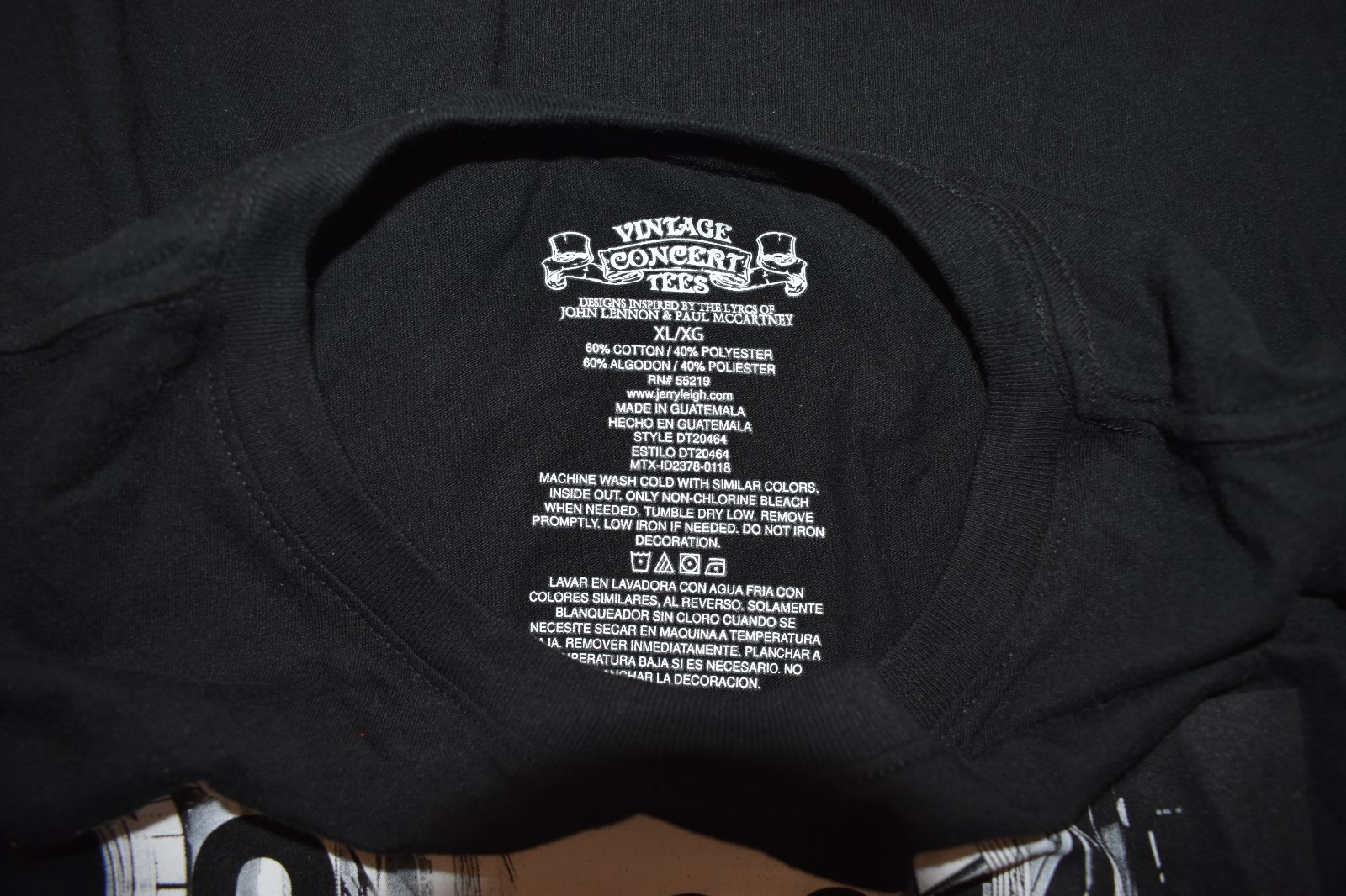 Lyrics By Lennon & McCartney Mens Come Together Zipper Pocket Black Shirt New XL gallery