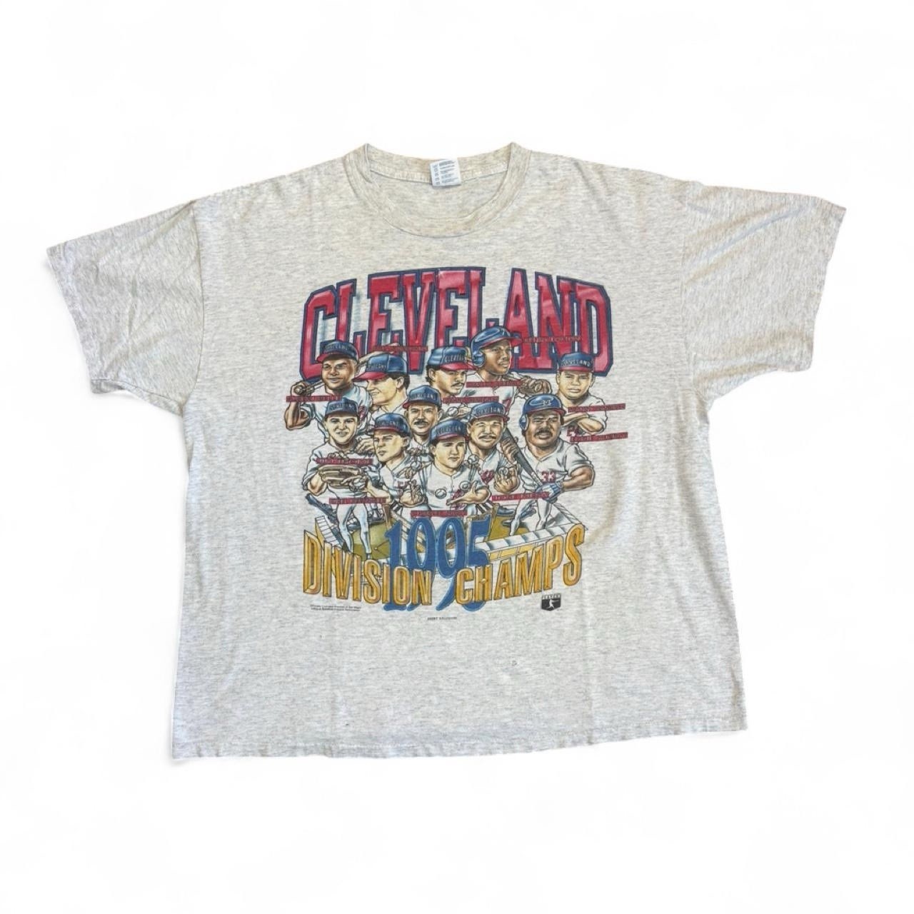 Vintage 1995 Cleveland Indians Division Champs Caricature Shirt Xplosion XL USA gallery
