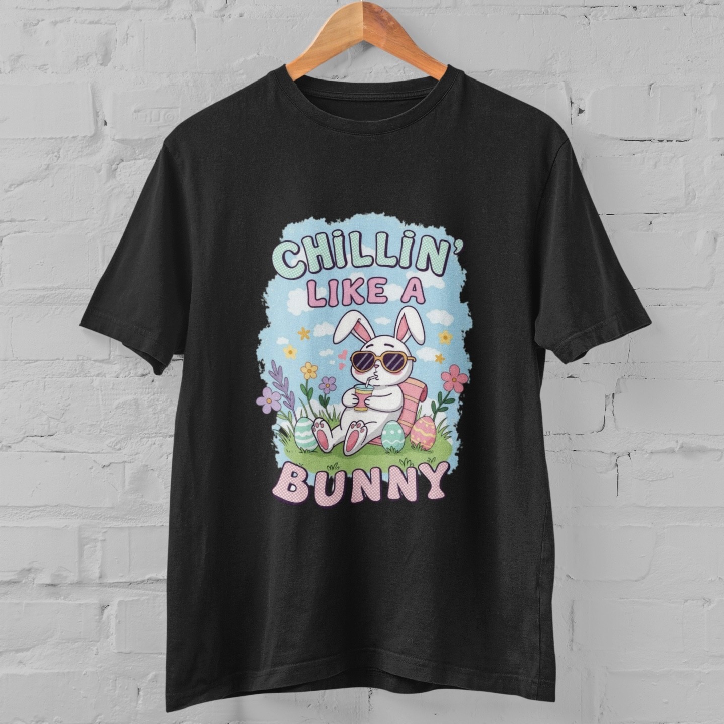 Chillin Like A Bunny Easter Shirt Cute Rabbit Spring Tee Gift S-5XL Cotton gallery