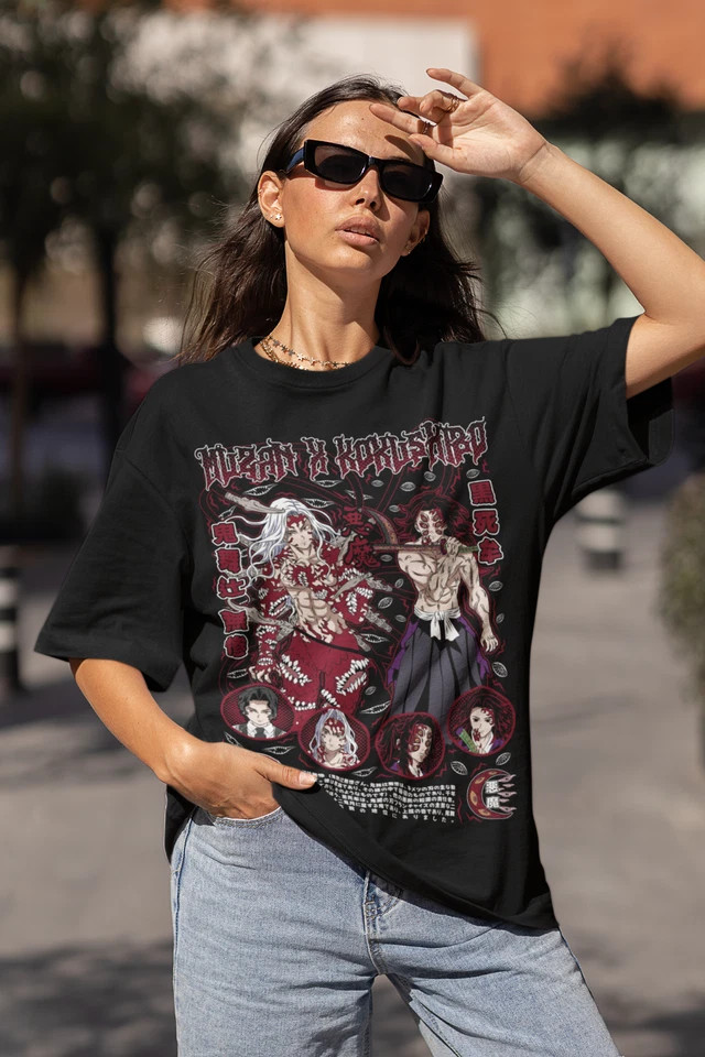 Muzan T-Shirt Kimetsu No Yaiba Demon Slayer Anime No Yaiba Manga Shirt Black gallery