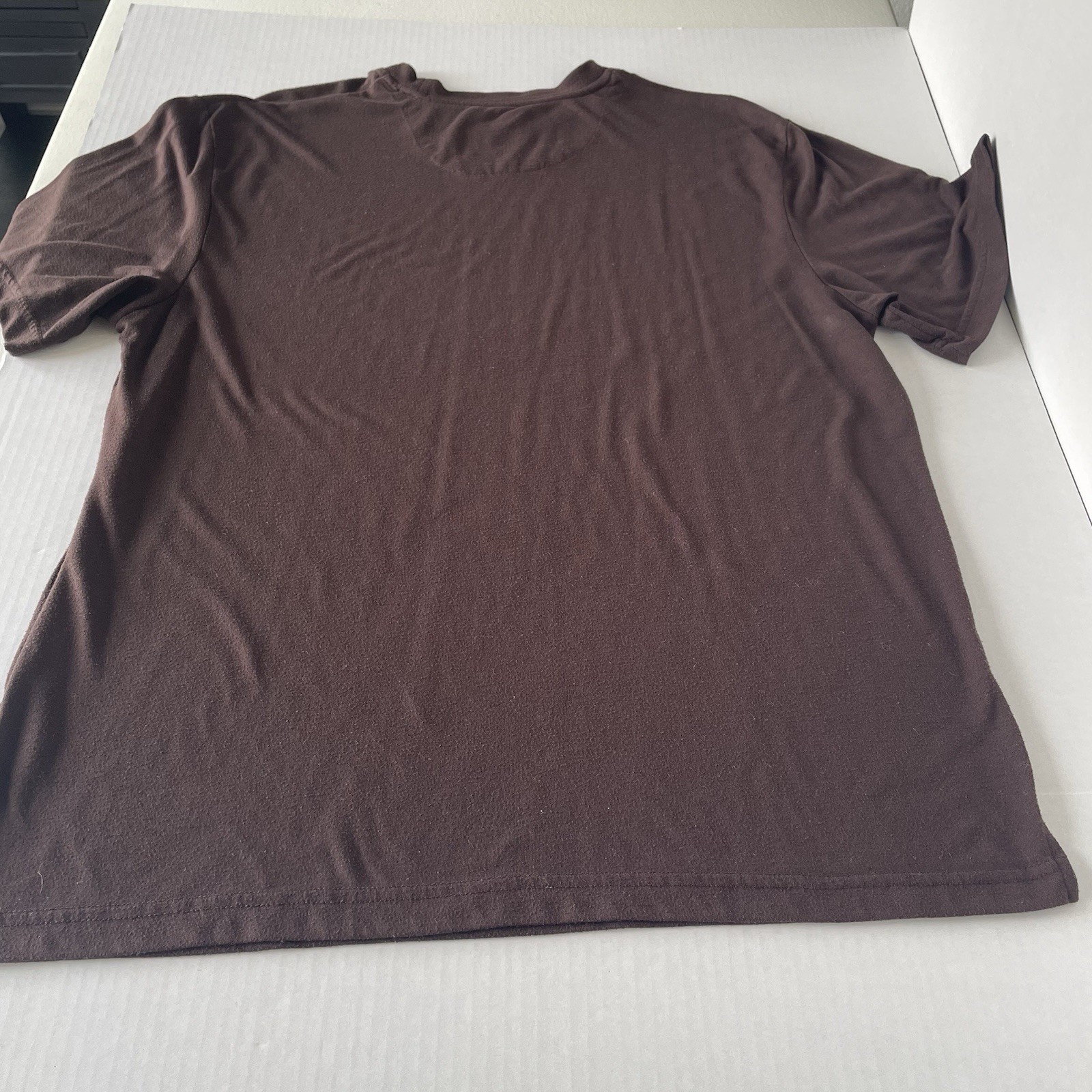 Haggar Men’s Large Brown Crew Neck T-Shirt Short Sleeve Soft gallery