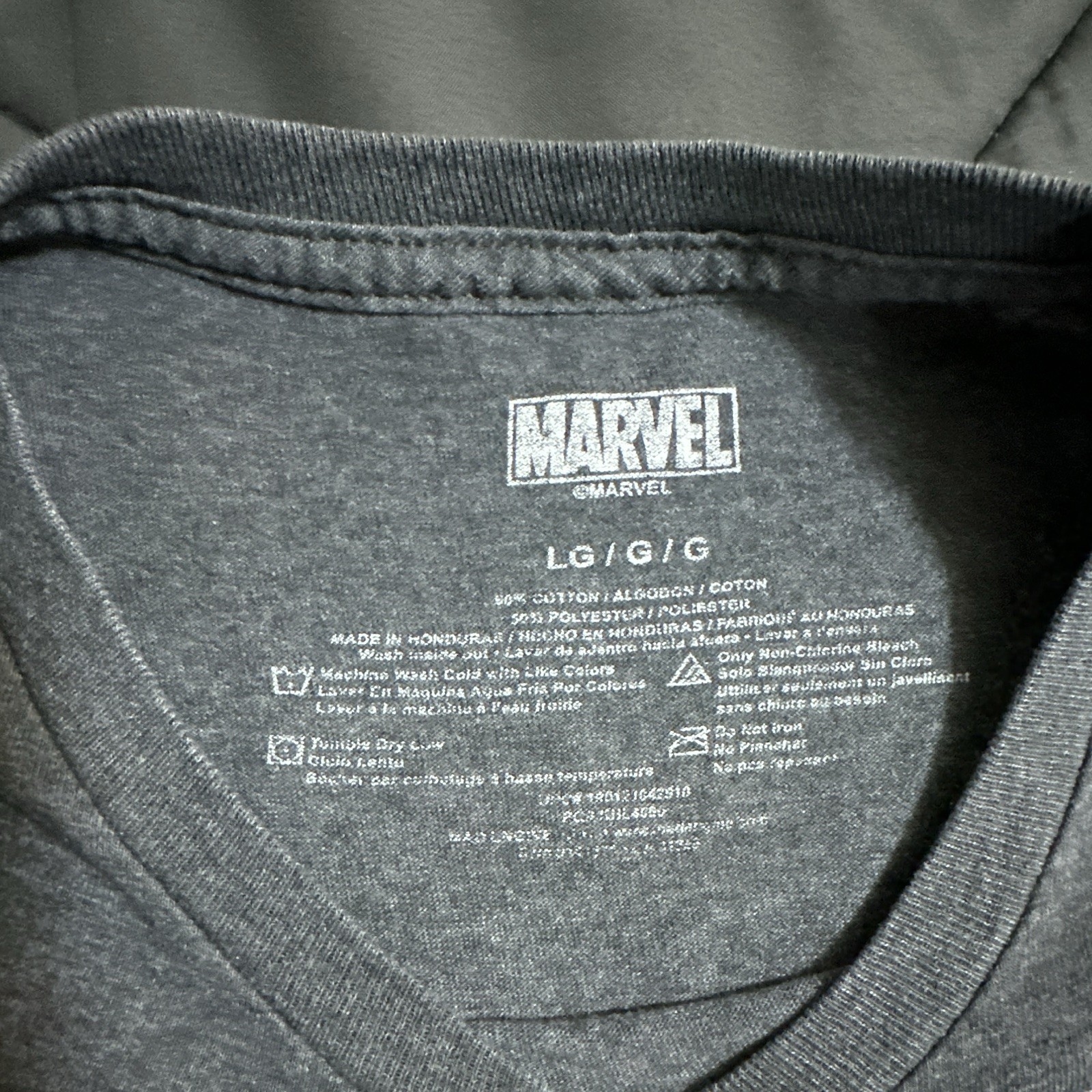 Marvel Men's Gray Logo Graphic Print T-Shirt Crew Neck Short Sleeve L gallery