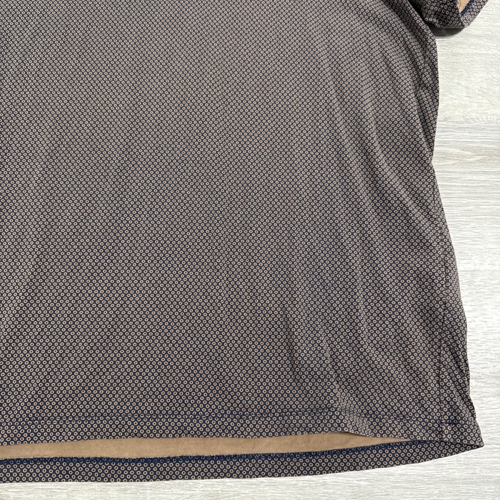 Express Shirt Men's Brown Geometric Print Stretch Cotton Spandex XL Tee gallery