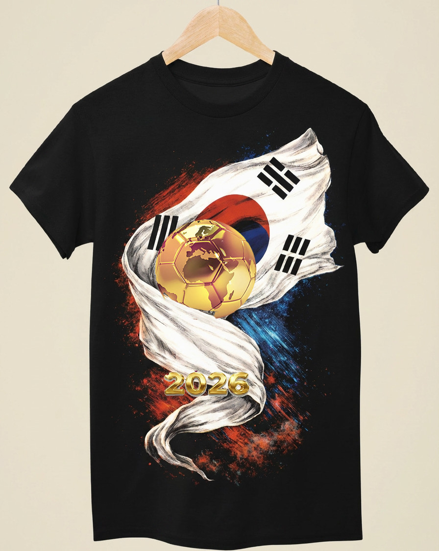WC 2026 INSPIRED Cool Unisex Black T-Shirt - South Korea gallery