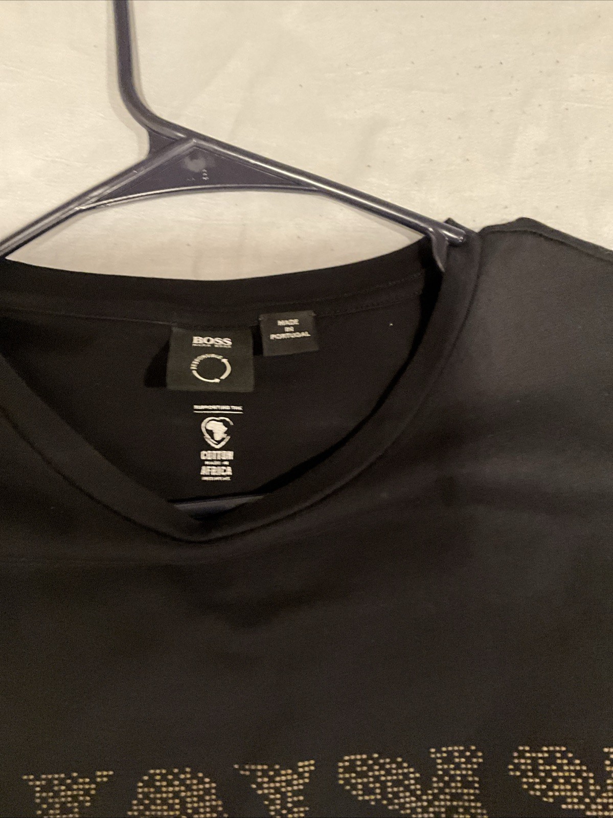 Boss men's t-shirt size M black trendy modern fancy soft gallery