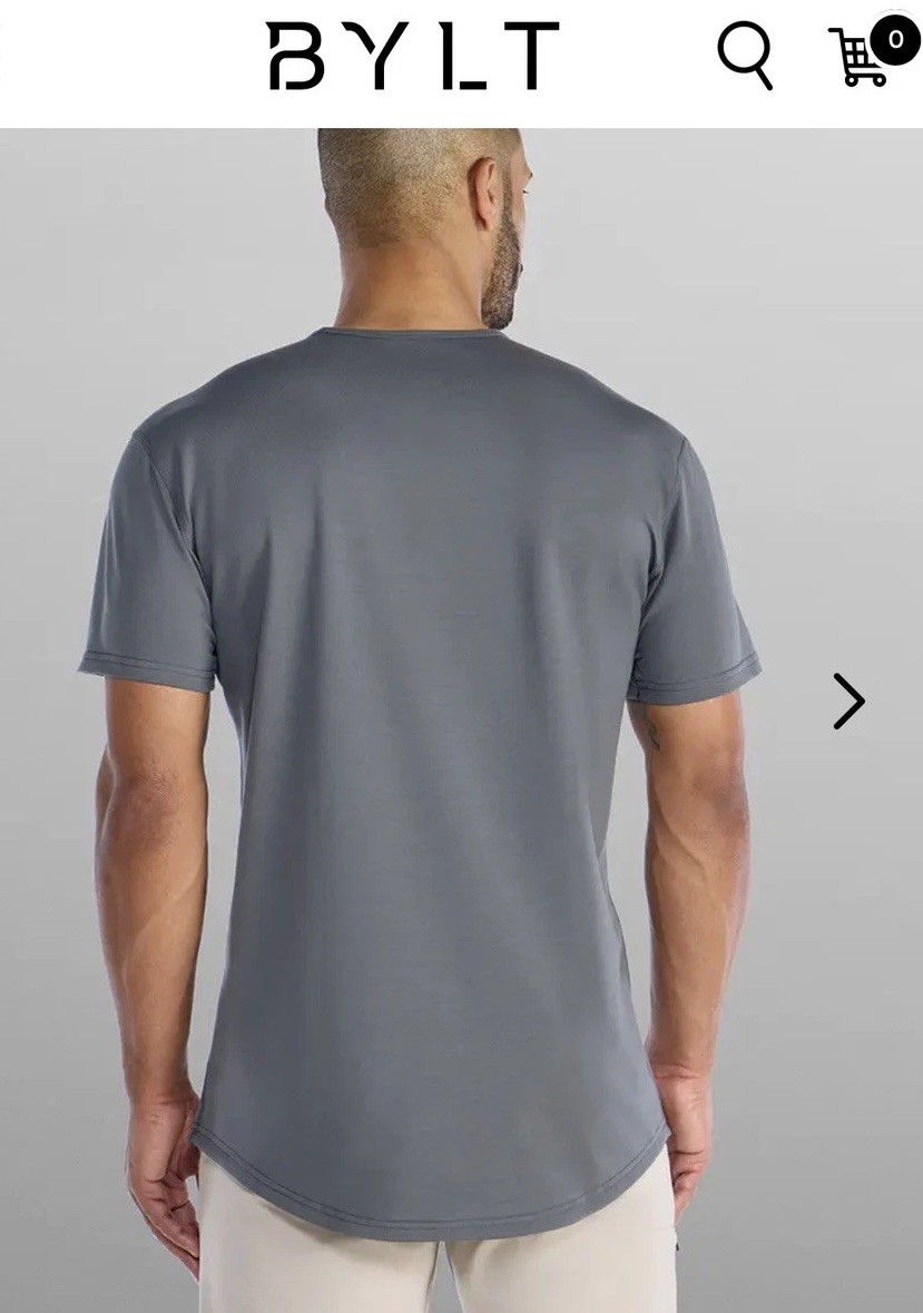 BYLT Premium Basics T-Shirt Mens M Drop Cut S/S Bylt Blend Signature Charcoal gallery
