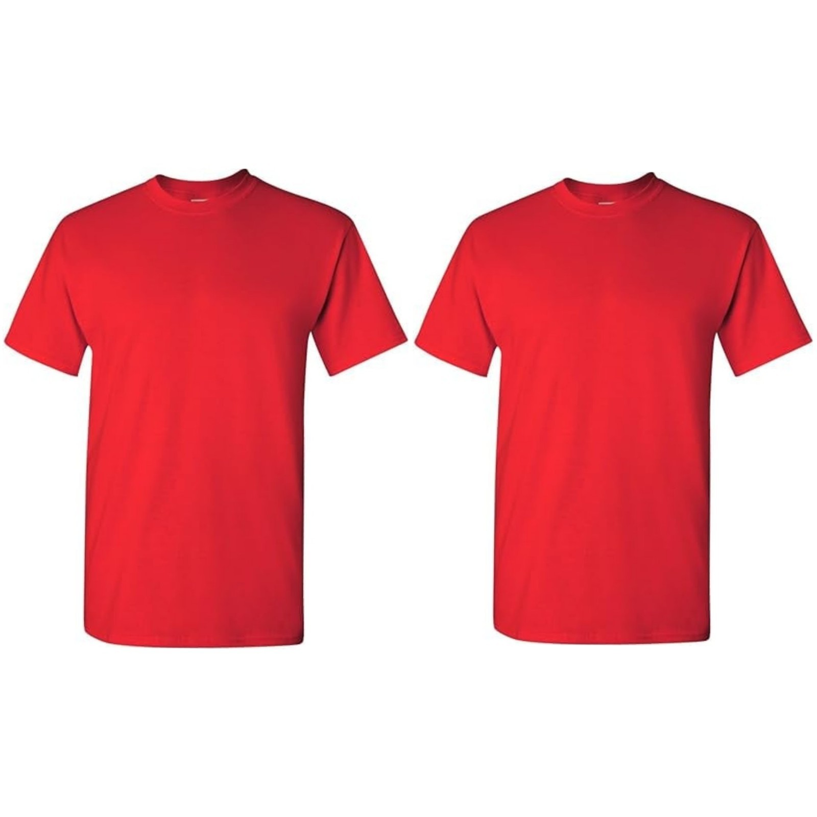 Gildan Mens Adult Cotton Short Sleeve Crew Neck T-Shirt, Red, 3XL, 2-Pack