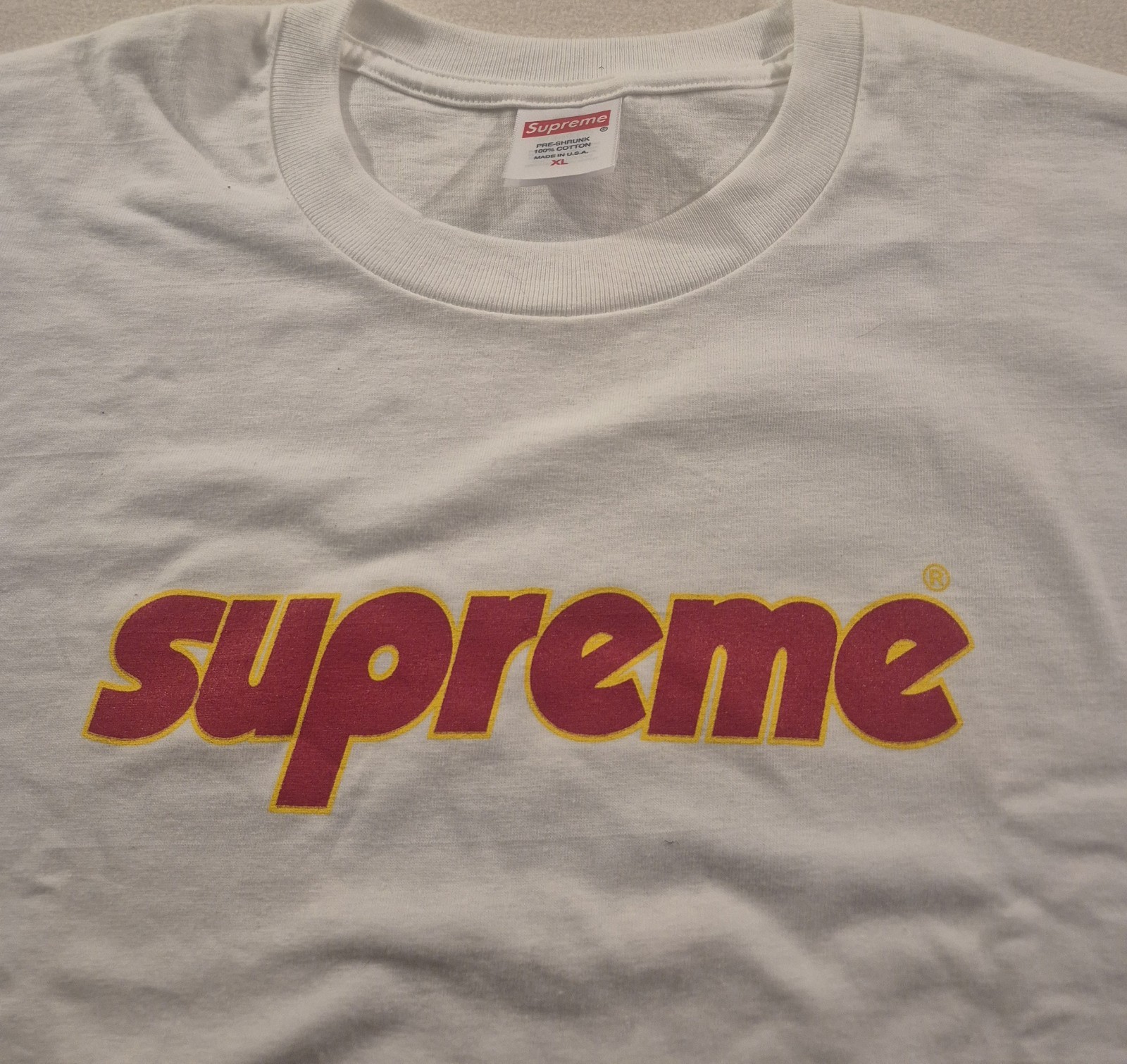 Supreme Pinline Tee White SS24 Logo T-Shirt Men's Size Xl NWOT gallery