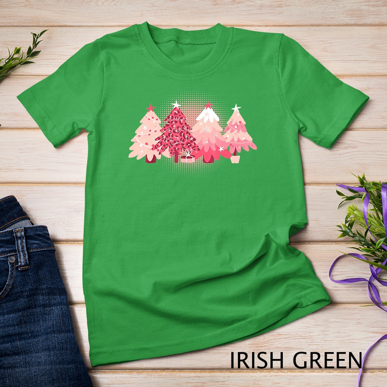 Pink Christmas Trees T-Shirt Unisex T-shirt gallery