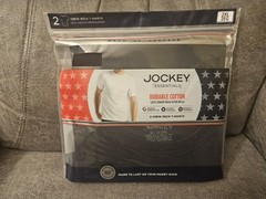2x Jockey Essentials Men’s Made in America Cotton Crew Neck T-Shirt LRG 2 Pack