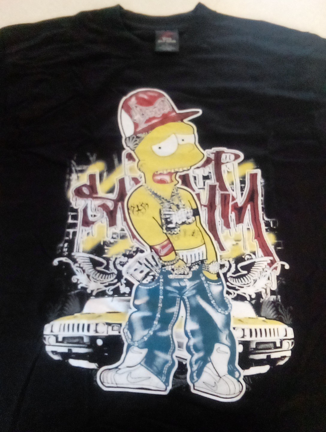 Vintage Bart Simpson Gangster Y2K era CH Gold Series T-Shirt Large Shirt New! gallery