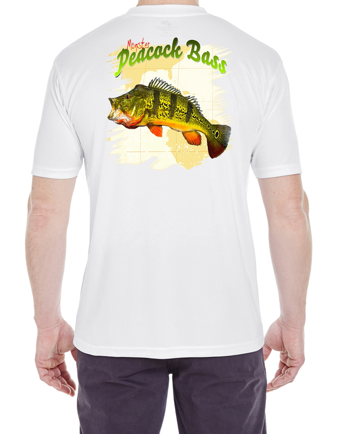 Dixie Land Outdoors Short Sleeve Micro Fiber T-Shirt Peacock Bass Fishing uv 30+