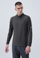 Spring Autumn New Arrival Men Long Sleeve Half Zip Quick Dry Sports Sweatshirt