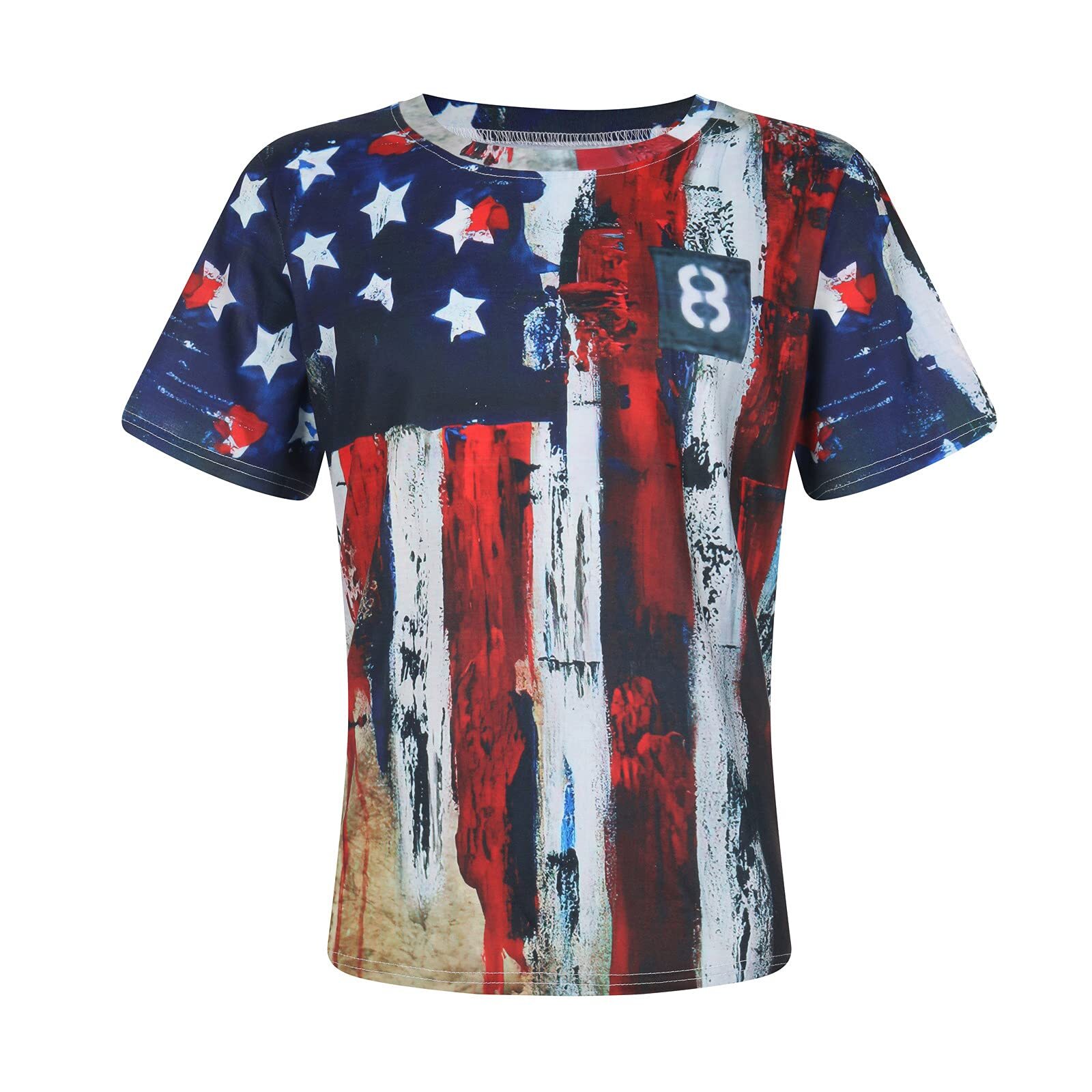 ON SALE!! USA Distressed Flag Casual Fashion Slim Fit T-shirts American Tee gallery