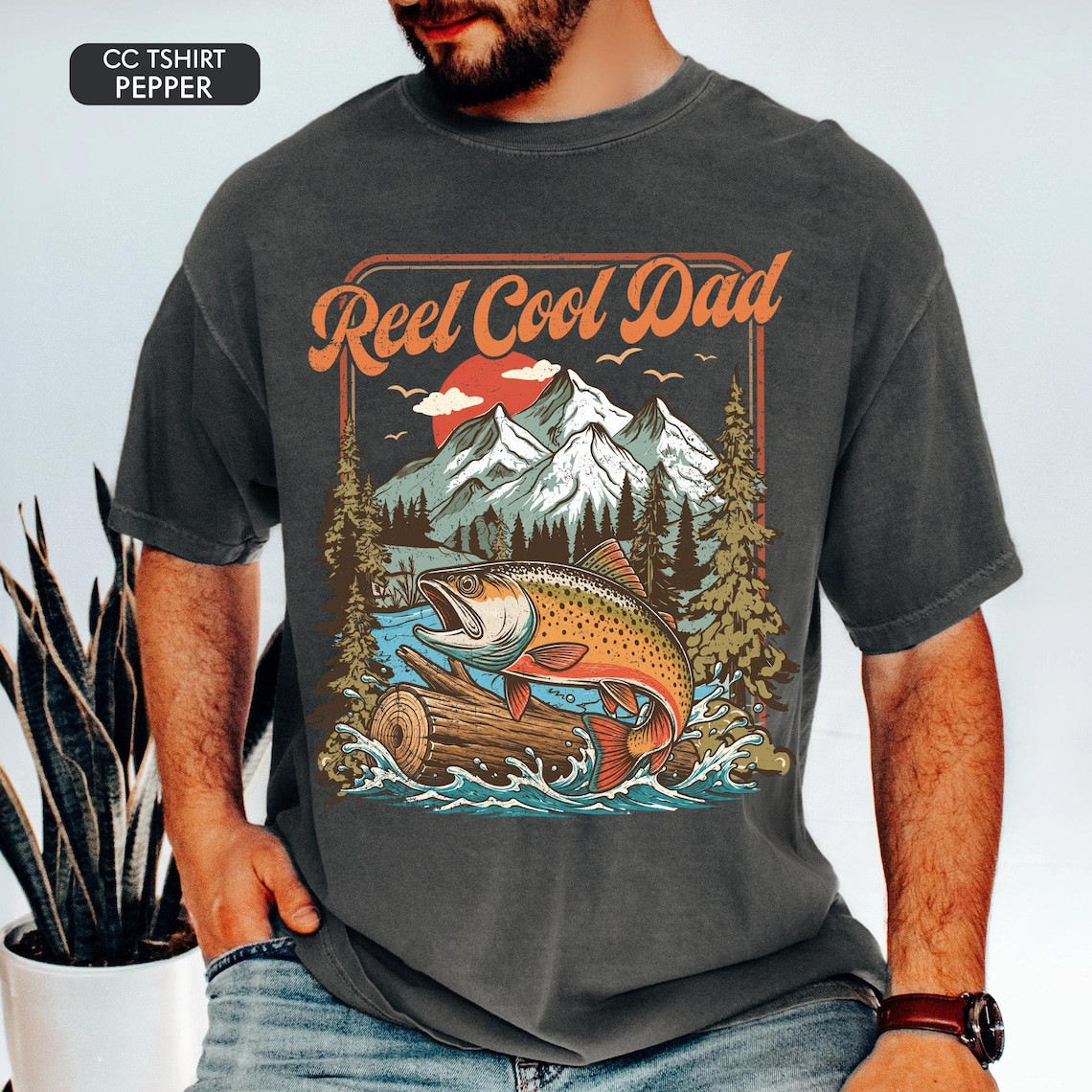Comfort Colors Reel Cool Dad Fishing Shirt Father's Day Gift For Husband Men Tee gallery