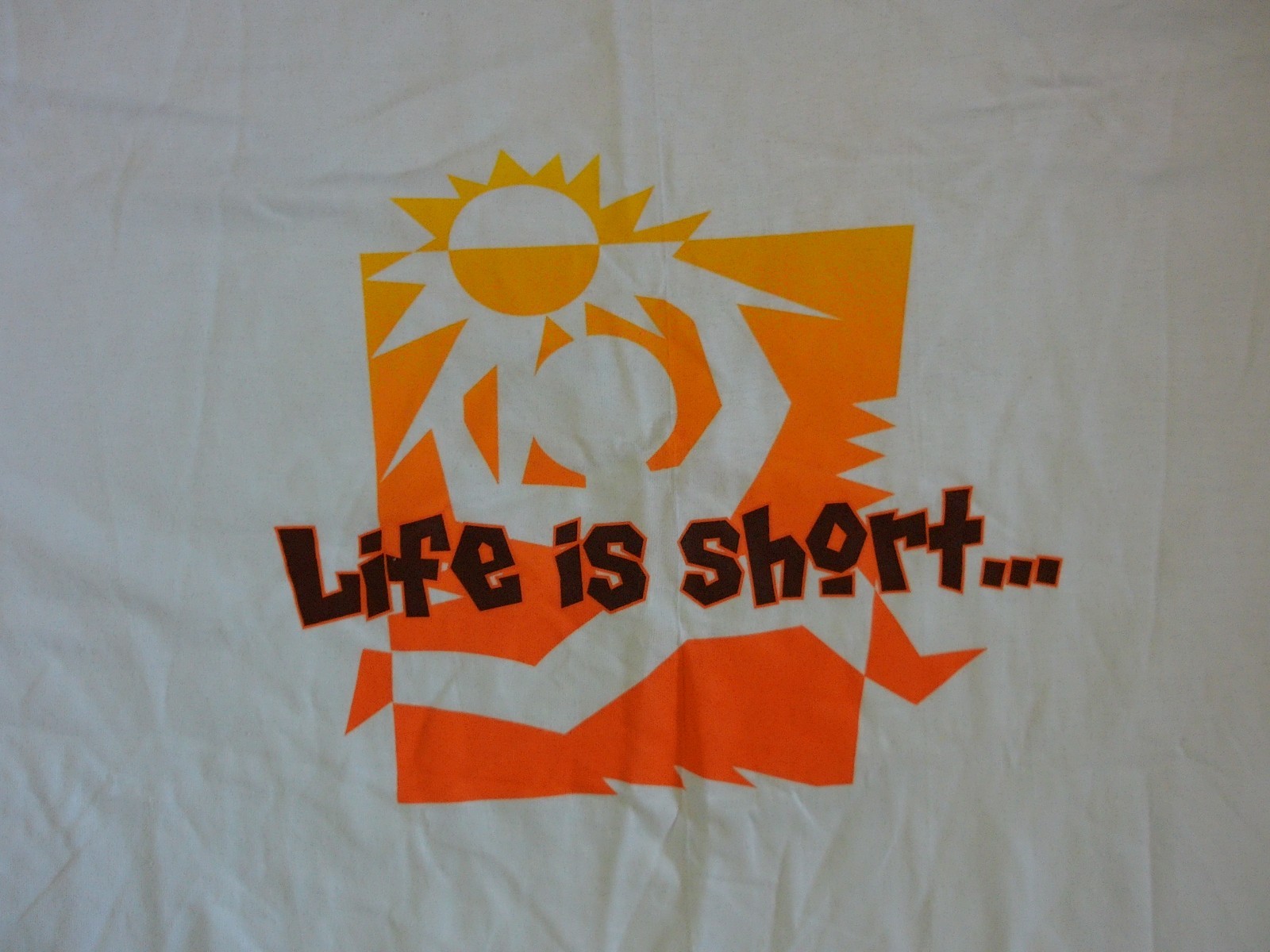 VTG BANANA BOAT Sunscreen T Shirt Mens XL Life is Short Summer Beach TAN EXPRESS gallery