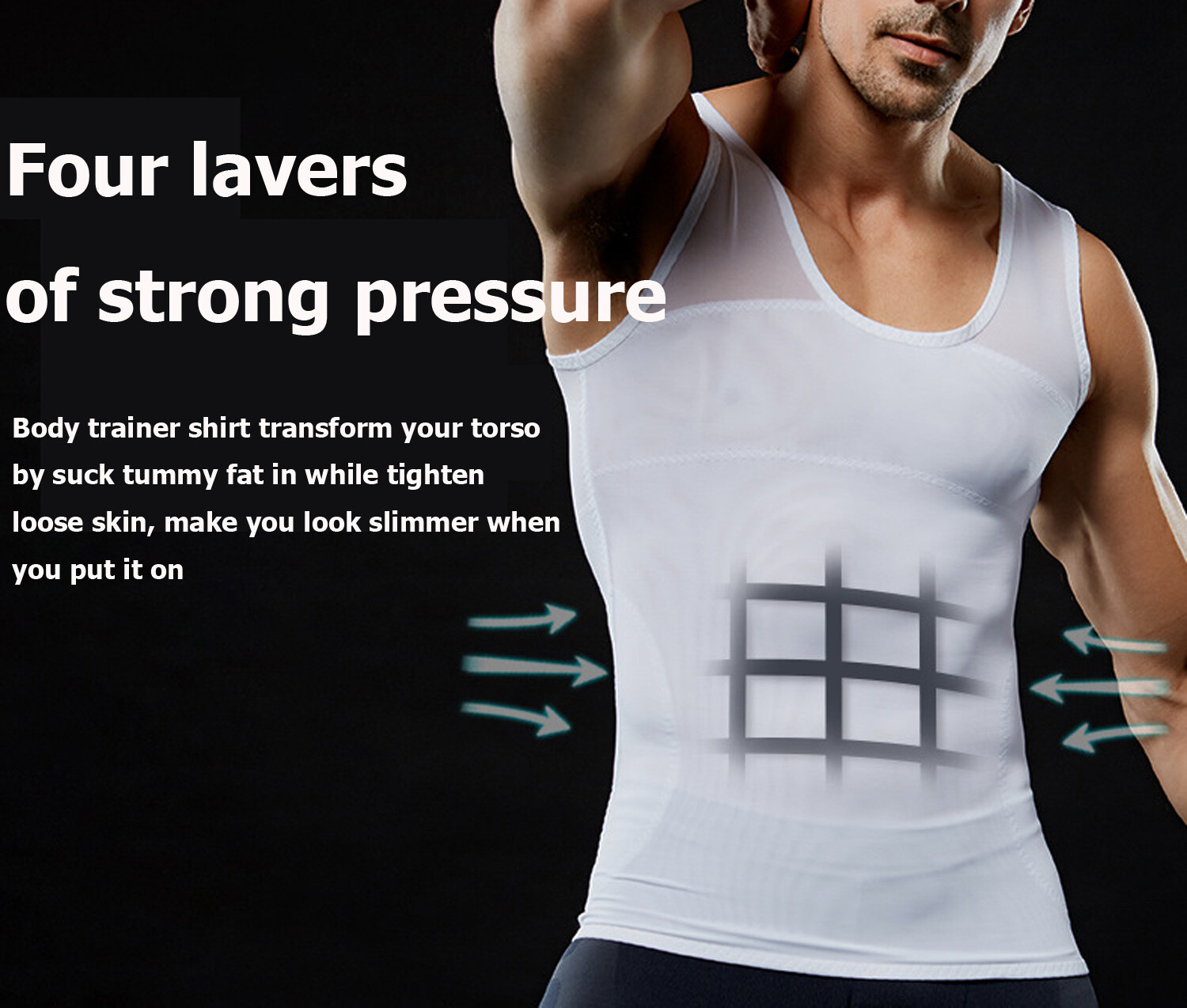 Men's Slimming Body Shaper Vest Chest Compression Shirts Tank Gynecomastia Moobs gallery