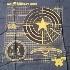 Loot Crate Marvel’s Avengers Captain America Shield Blueprint TShirt CHOOSE SIZE