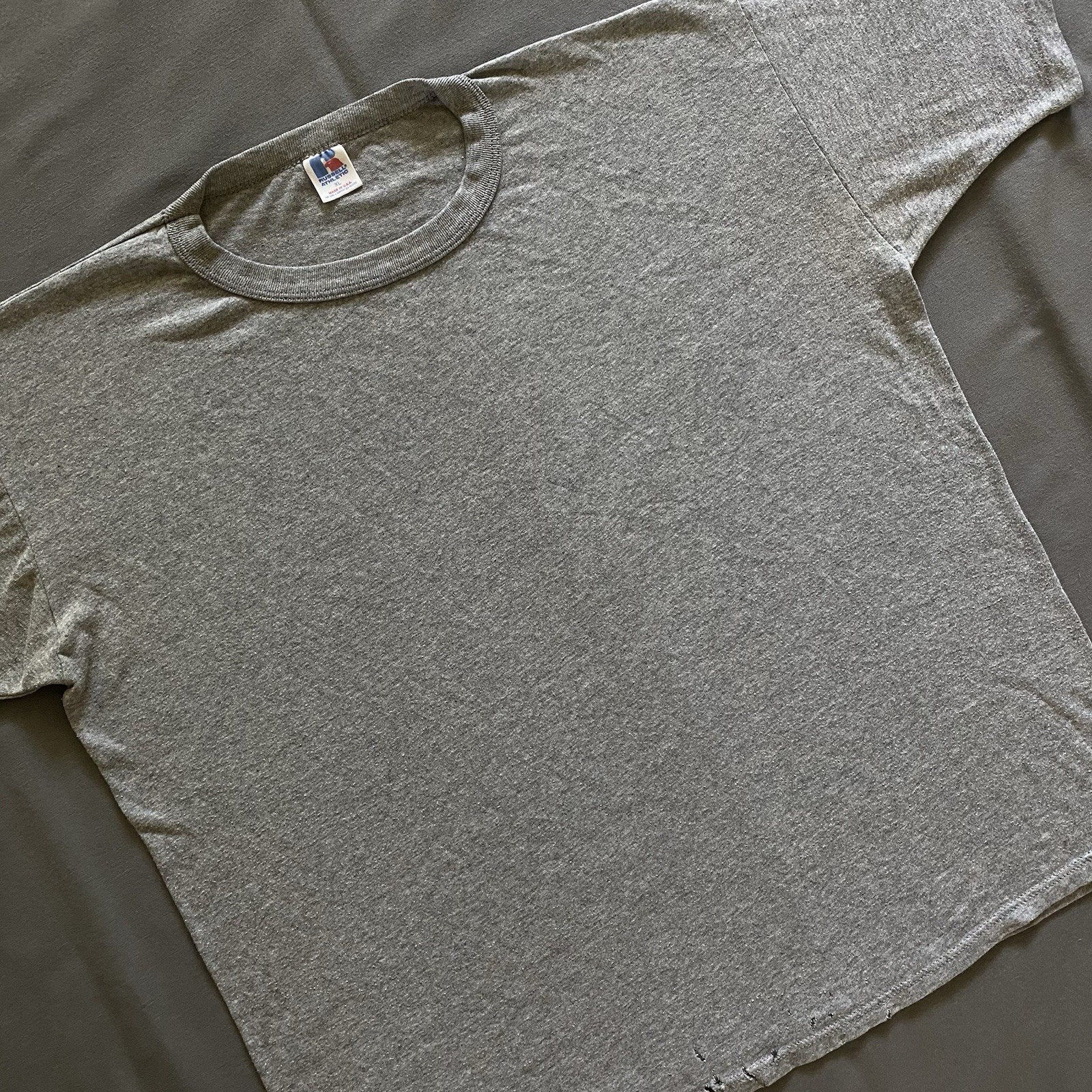 Vintage 1990s Russell Athletic Blank T Shirt Mens XL Gray Short Sleeve 90s USA gallery